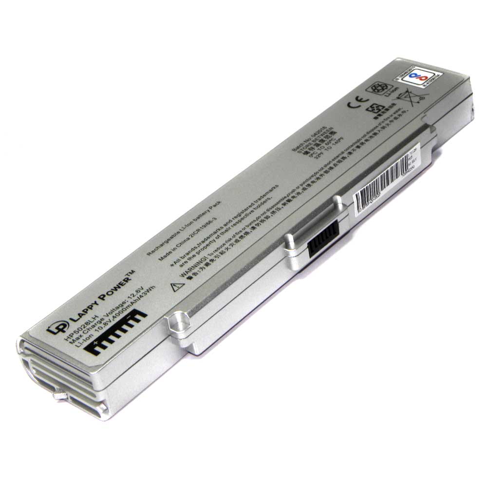 Laptop Battery For Sony Vaio VGP-BPS9-S 6 Cell Silver